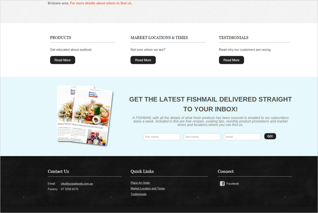 PC Seafoods Drupal Website Designz
