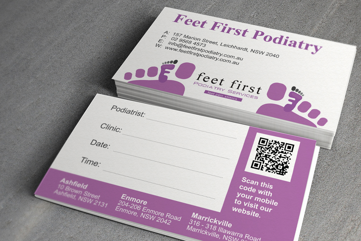 Feet First Podiatry Business Card Design